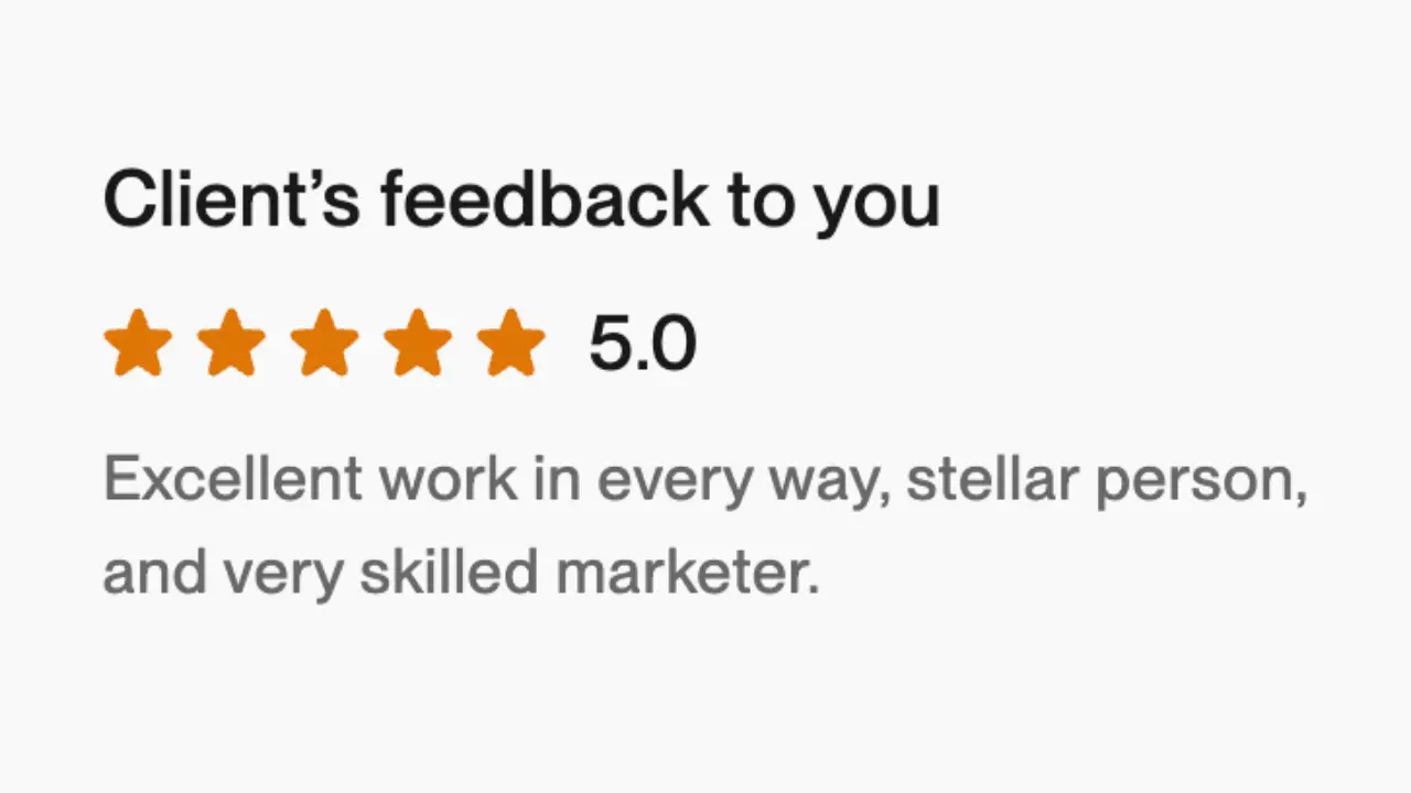 Feedback highlighting marketing and ops skills